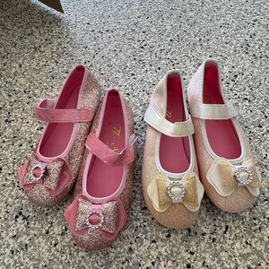 Glittery Pink Kids Shoes with Bow